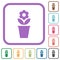 Flowerpot with flower and leaves solid simple icons