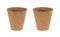 Flowerpots. Craft paper pots on white background.