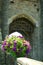 Flowers for ancient building door