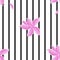 Flowers on the background of black stripes, seamless pattern, imitation of watercolors, global color