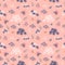 Flowers blooming garden seamless pattern on pastel mood