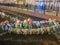 Flowers Boat in Loi krathong Festival on Khlong Ong Ang Canal at bangkok city thailand.