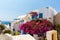 Flowers bougainvillea in Fira town - Santorini ,Crete,Greece.