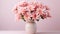 Flowers bouquet for Mother Day isolated on light pink background. Wedding flower shop concept. Event floral design. Modern floral