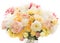 Flowers bouquet peony, pastel floral colors white background