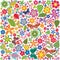 Flowers and butterflies colored pattern