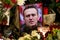 Flowers and candles laid at spontaneous memorial for Russian opposition leader Alexei Navalny