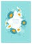 Flowers card Chamomile background Daisy wreath. Blooming daisies on a gentle turquoise background. Elegant floral card