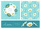 Flowers cards set Chamomile background Daisy wreath. Blooming daisies on a gentle turquoise background. Vector floral