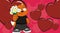 Flowers chubby fox kid cartoon expression background