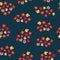 Flowers clusters seamless pattern. Pink red orange yellow blue ditsy floral background. Repeat tile Narcissus, Daffodil