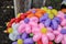 Flowers from colored inflatable balls