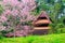 Flowers and cottages at Huai Nam Dang National Park, Chiang Mai, Thailand.