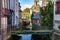 Flowers Decorate a Bridge Over The Odet River in Quimper, France