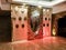 Flowers decoration inside indian wedding banquet hall during evening time in Delhi India