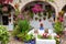 Flowers Decoration of Vintage Courtyard, typical house in Cordoba, Spain