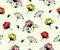 Flowers, floristics, floweret and floral, seamless vector background and pattern