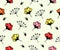 Flowers, floristics, floweret and floral, seamless vector background and pattern