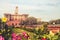 Flowers in a formal garden, Mughal Garden, Rashtrapati Bhavan