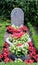 Flowers after a funeral in an old cemetery