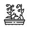 flowers gardening line icon vector illustration