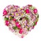 Flowers heart floral collage concept