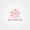 Flowers icon, creative vector logo design