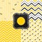 Flowers leaves and chevron black white yellow gray