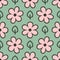 Flowers and leaves painted with brush. Floral seamless pattern for children.