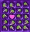 Flowers lie in cells from under a box of chocolates in the form of hearts, top view. Valentine`s Day concert