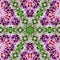 Flowers lines and square, pattern from tiles and border in pink, green and lilas