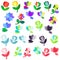 Flowers logo set