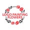 Flowers logo. The theme of murals, folk art and shops