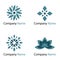 Flowers logos - blue