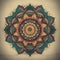 Flowers mandala, retro ethnic design