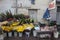 Flowers and meat seller on the street in Vietnam