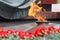 Flowers at memorial to tomb of Unknown Soldier