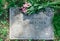 Flowers on Mothers Grave Marker