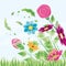 flowers naturals with grass icon