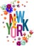 Flowers new york city vector art design for t-shirts and decorative