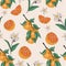 Flowers orange pattern