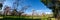 Flowers. Panoramic view of the Quinta de los Molinos park in Madrid in full spring bloom of almond and cherry trees