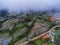 Flowers and plants are planted in winter at Doi Inthanon national park Chaing Mai,Thailand.Panoramic views high atop