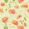 Flowers poppies floral pattern