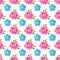 Flowers (stylized roses & forget-me-not) seamless background