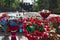 Flowers to the eternal fire at the memorial