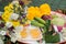 Flowers and tobacco Arrange to put together to bring the holy.