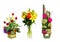 Flowers in various vases