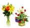 Flowers in various vases