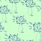 Flowers in a vase, cute hand drawn bouquet, simple seamless pattern.